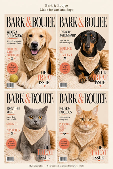 Cat and dog examples in this portrait style