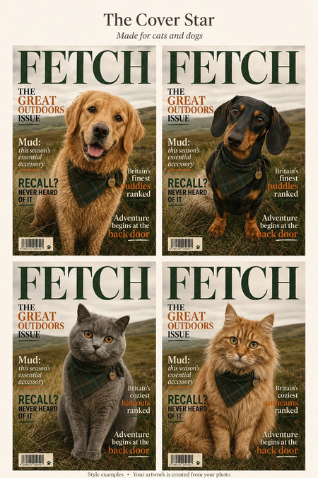 Cat and dog examples in this portrait style