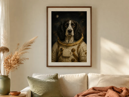The Space Explorer framed artwork in a home - illustrative lifestyle mockup