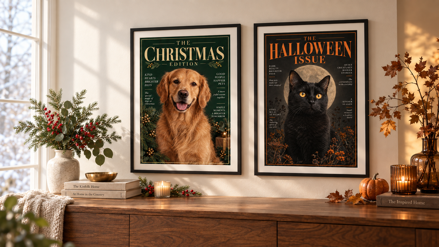 A selection of personalised WonderMade pet artwork