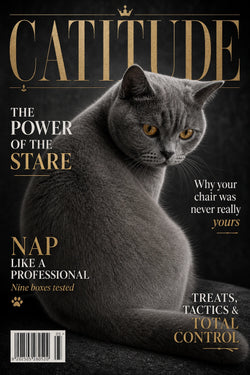 Catitude personalised pet artwork example