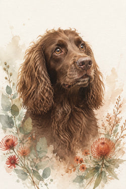 The Botanical Watercolour personalised pet artwork example