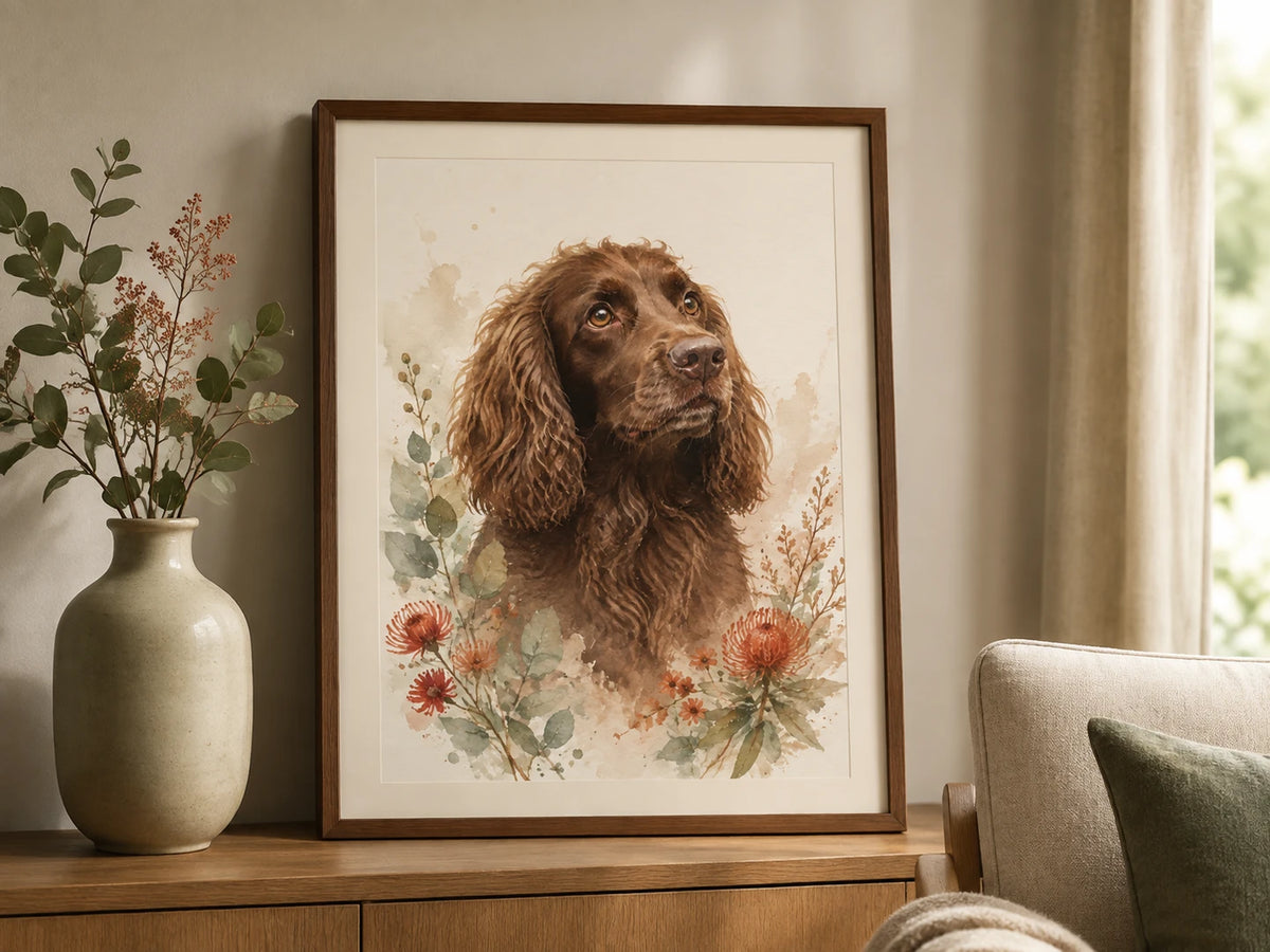 The Botanical Watercolour framed artwork in a home - illustrative lifestyle mockup