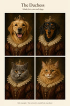 The Duchess style examples: two dogs and two cats