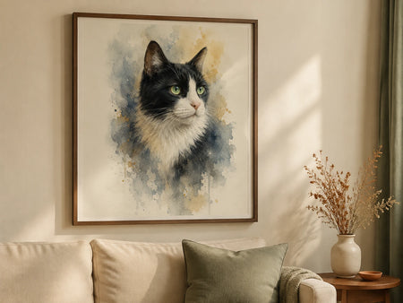The Soft Watercolour framed artwork in a home - illustrative lifestyle mockup