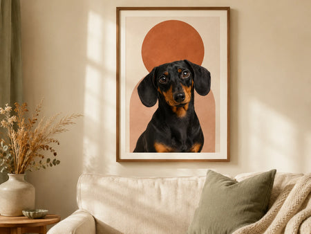 The Sunset Muse framed artwork in a home - illustrative lifestyle mockup