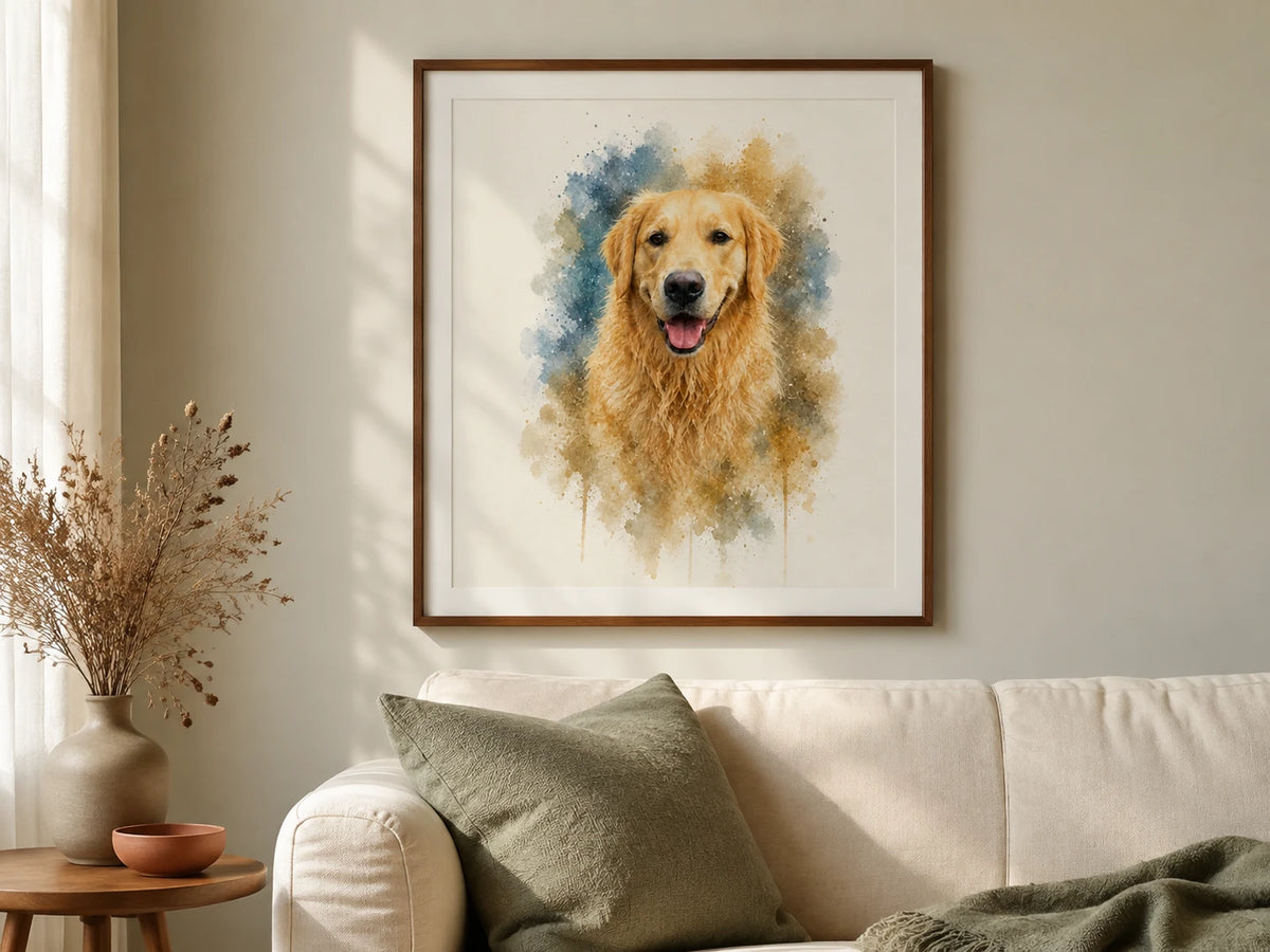 The Watercolour framed artwork in a home - illustrative lifestyle mockup